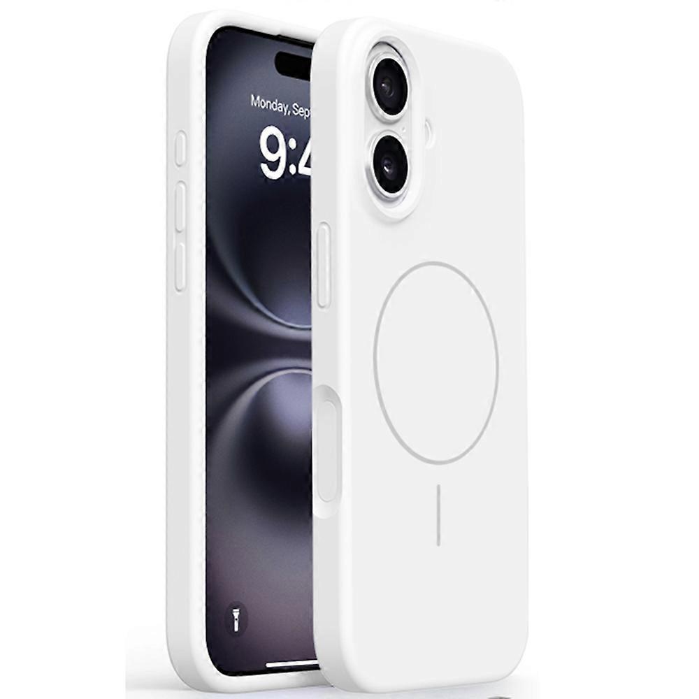 For iPhone 16 Case Compatible with MagSafe Soft Microfiber Lining Liquid Silicone+PC Phone Cover