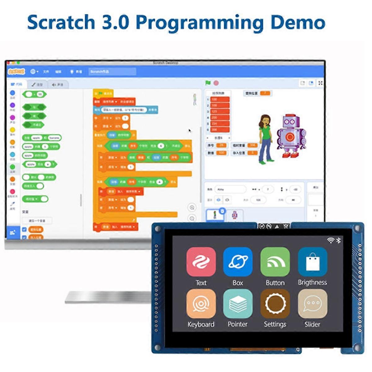 ESP32 S3 4 Zoll Entwicklungsboard Smart Display 480x480 LVGL WIFI und Bluetooth LCD Grafikdisplay mit Touch