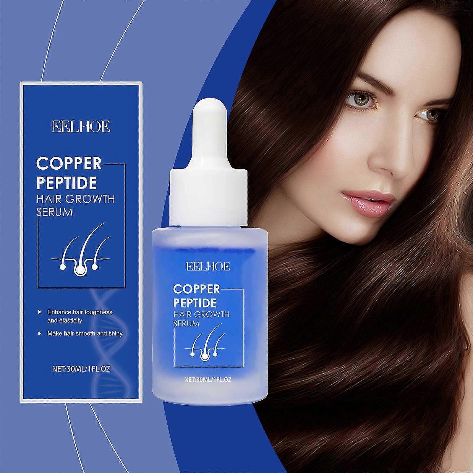 Fórmula Avançada de Crescimento Capilar com Peptídeo de Cobre GHK-& AHK-, Sérum de Crescimento Capilar com Peptídeo de Cobre para Mulheres e Homens
