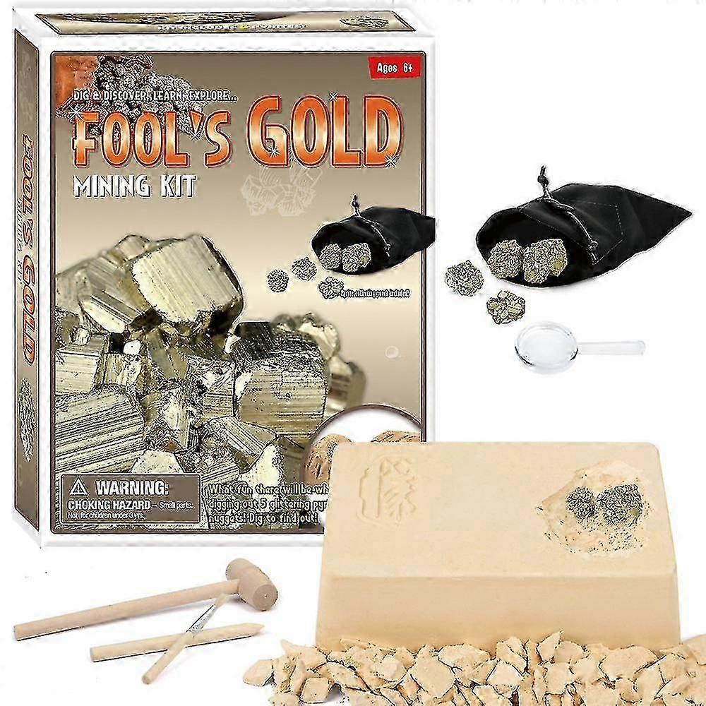 Crystal Mining Kit, simuleret ædelsten grave kit med grave mursten, herunder tilfældig stil krystal sten og minedrift værktøjer