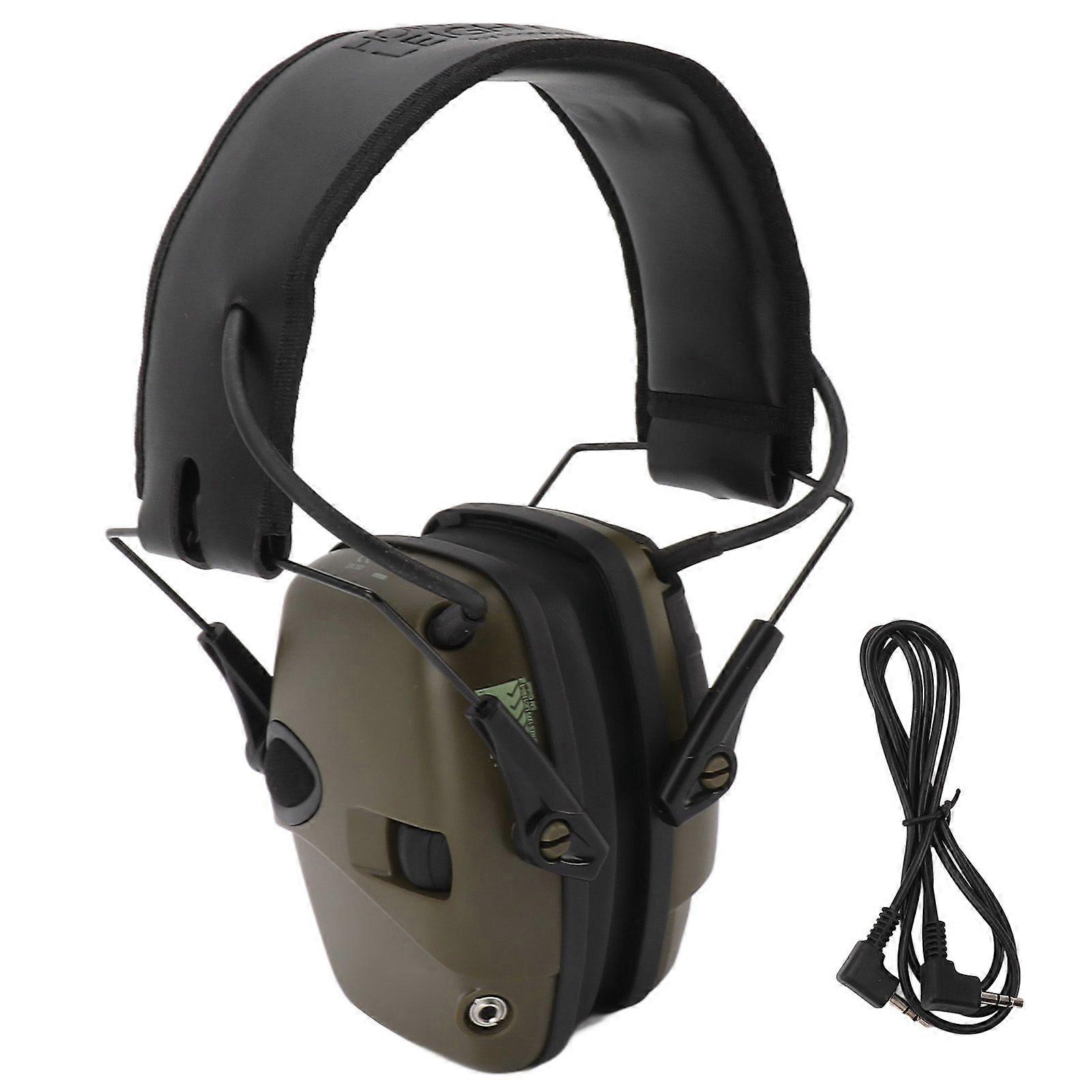 Walker Electronic Earmuffs Noise Cancellation Folding Hearing Protection Adjustable Earmuffs Green