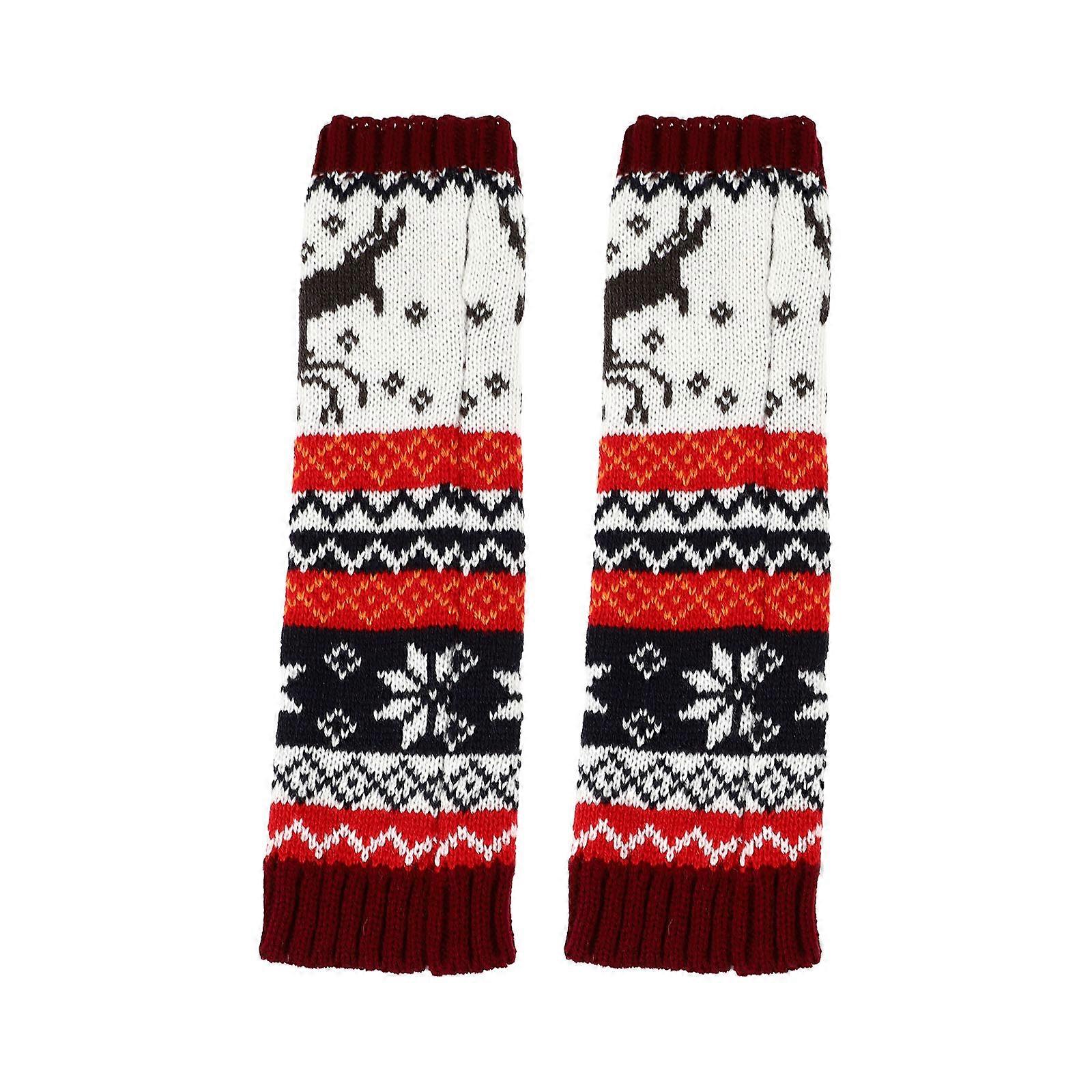 Half-Finger Arm Gloves for Winter Warmth 1Pair Knitted Long Sleeves