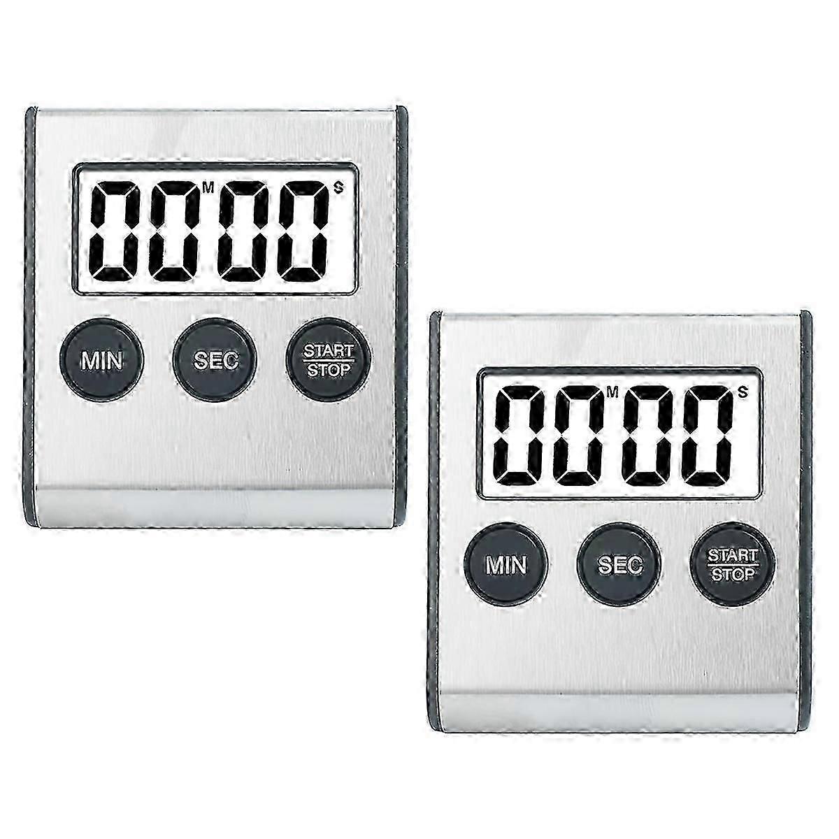 2pcs Kitchen Timer Digital Timer Kitchen Timer Stopwatch Digital Timer with Magnet Egg Timer Digital Kitchen Clock