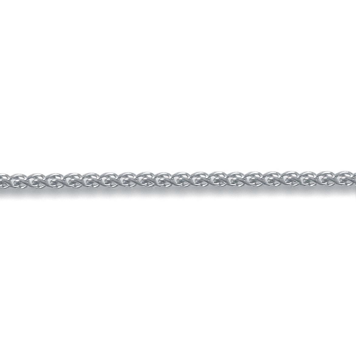 Jewelco London 男女通用纯 18 克拉白金 Spiga 1mm 规格吊坠链条项链