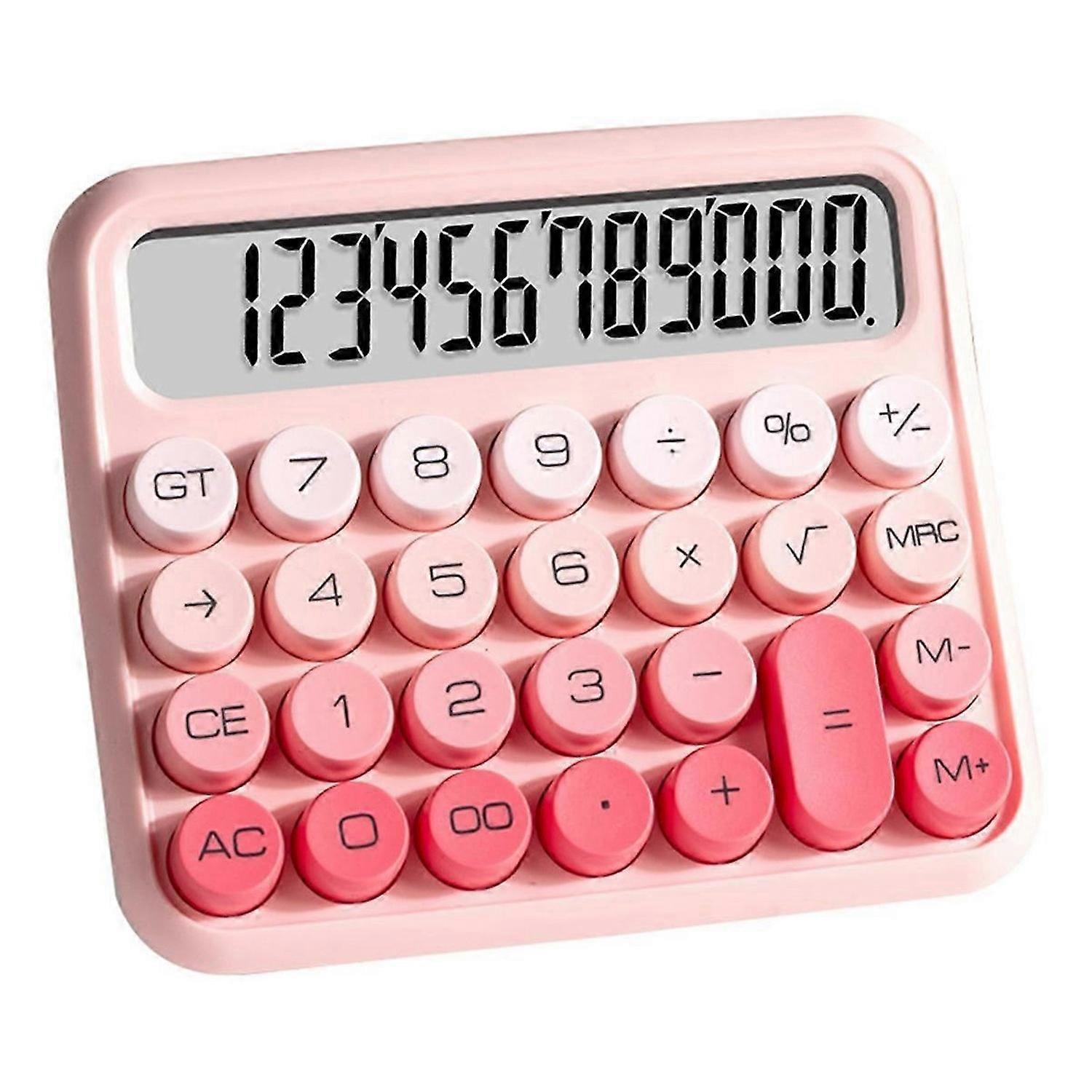 12 Digit Cute Calculator, Mechanical Switch Design,Gradient Pink