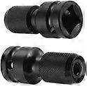 2-pack 1/2" square to 1/4" hex adapter, quick-release chuck converter for impact