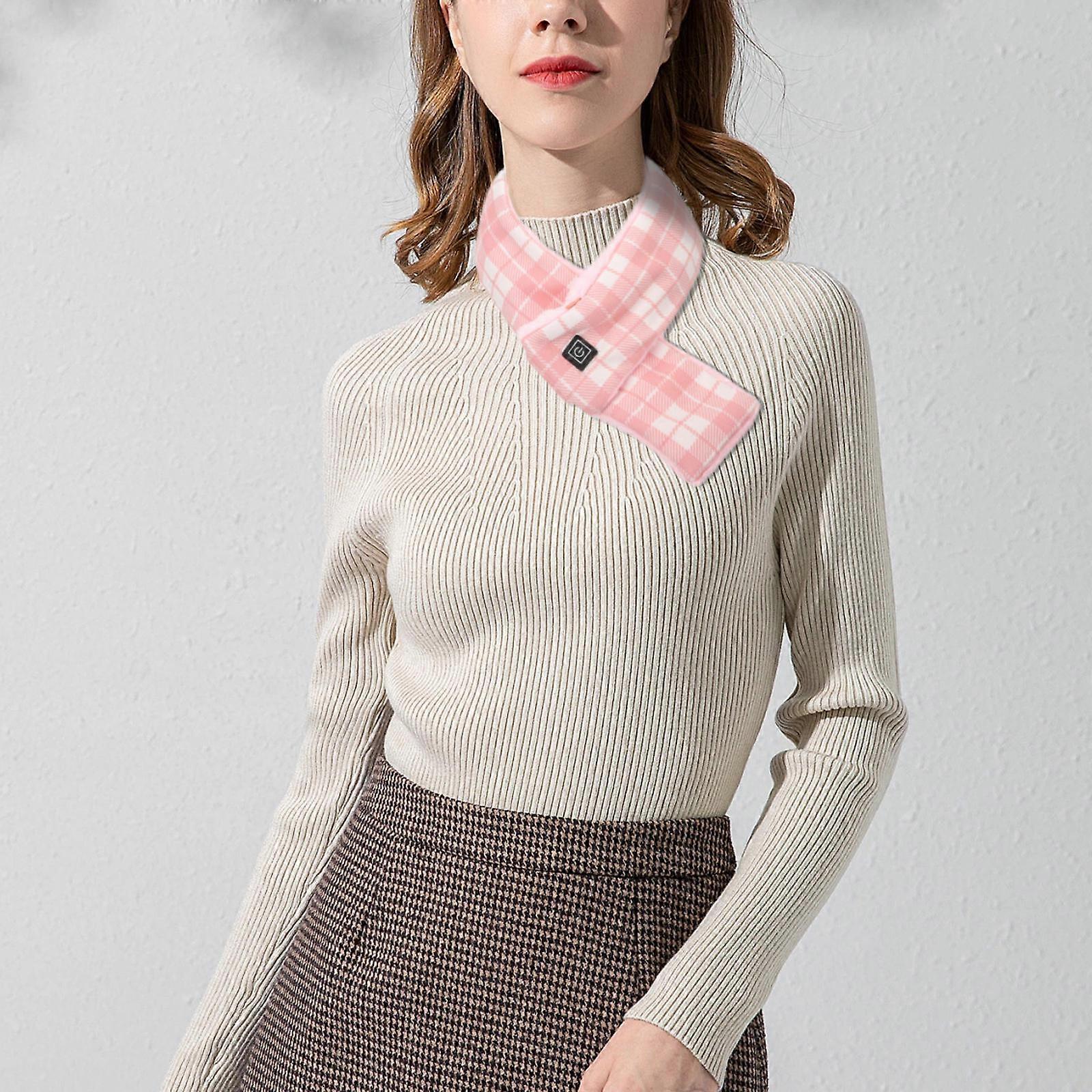 Electric Heating Scarf USB Powered Winter Outdoor Activities Polyester Pink Heating 1Pcs