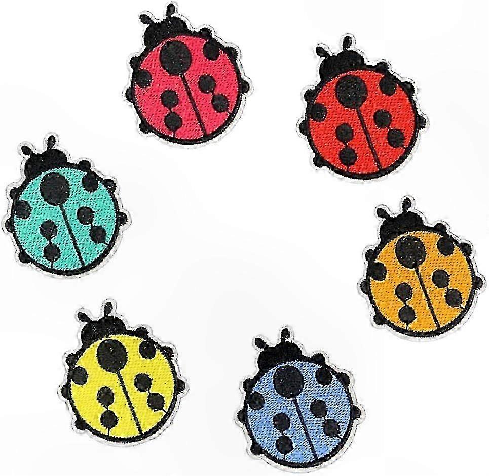 6-Pack Embroidered Ladybug Patches for Jacket, Backpack, and Clothing Crafting