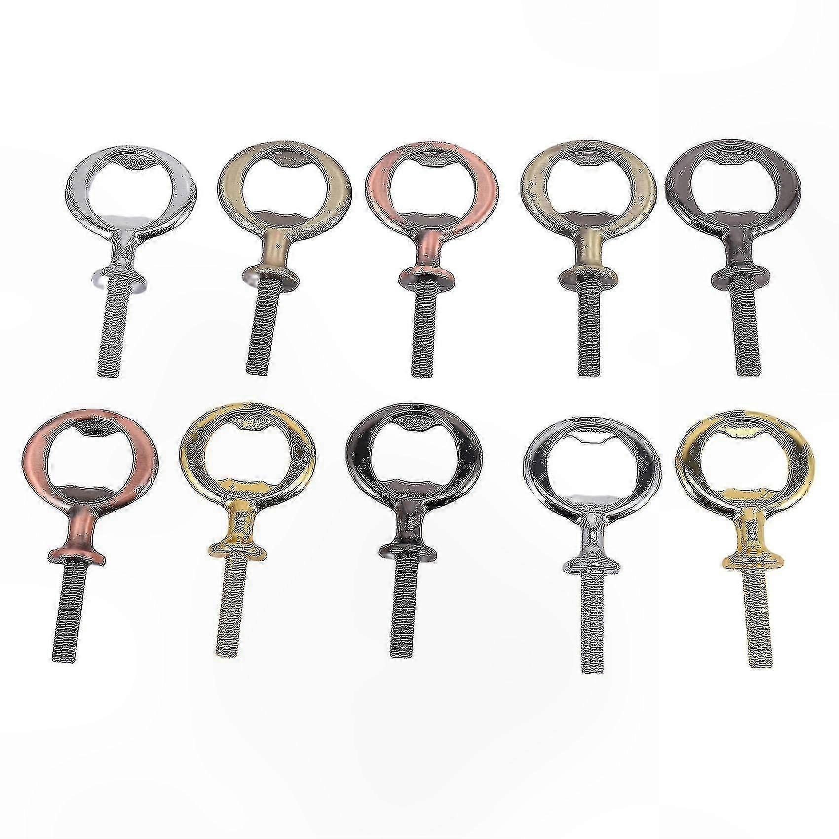 Stainless Steel Bottle Opener Inserts Kit - 10pcs Metal Beer Opener Blanks with Threaded Design for Crafting Projects