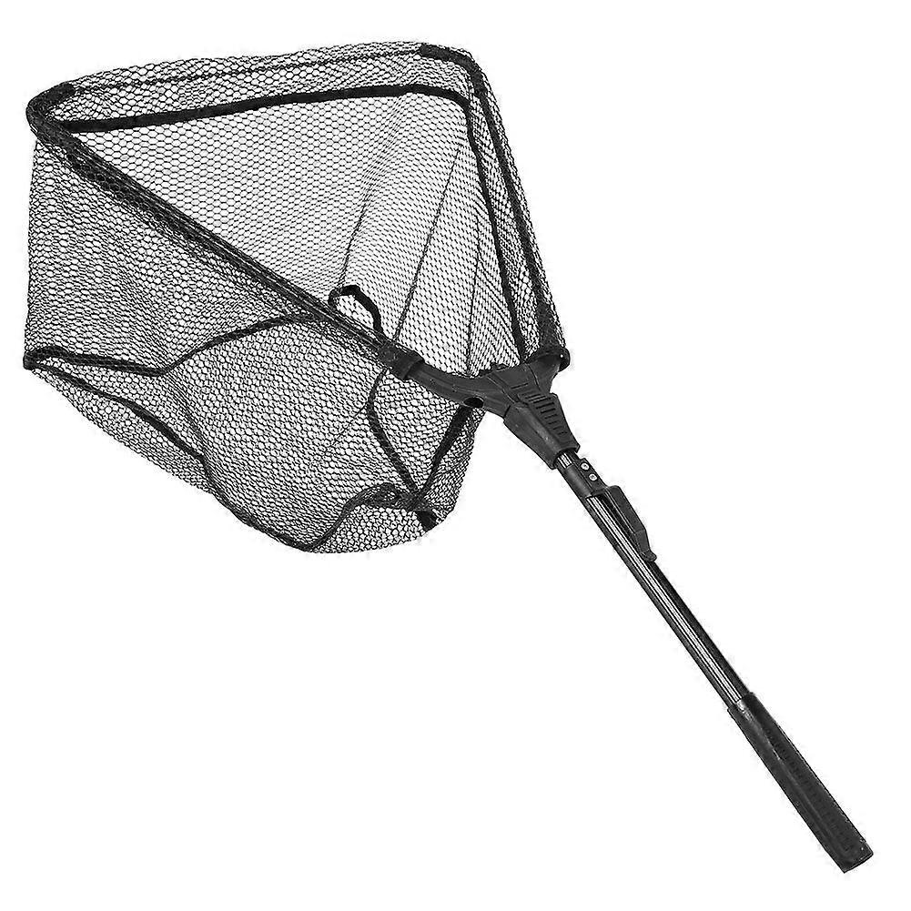 Portable Aluminum Alloy Telescopic Foldng Fishing Landing Net Pole Rubber Handle (40cm)