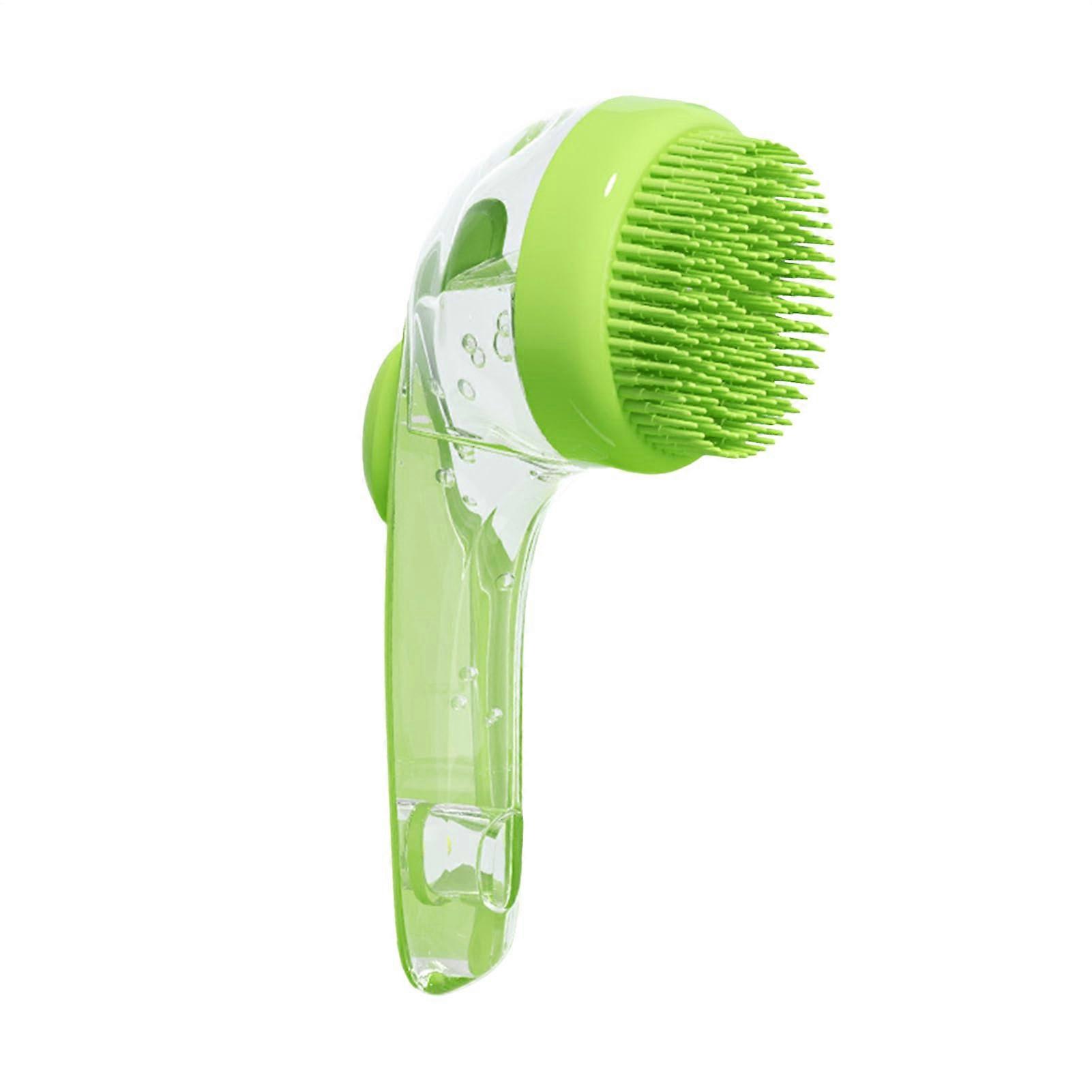 Dog Bath Brush Scrubber with Soap Dispenser, Portable Deshedding Massager Tool for Easy Puppy Bathing and Cleaning