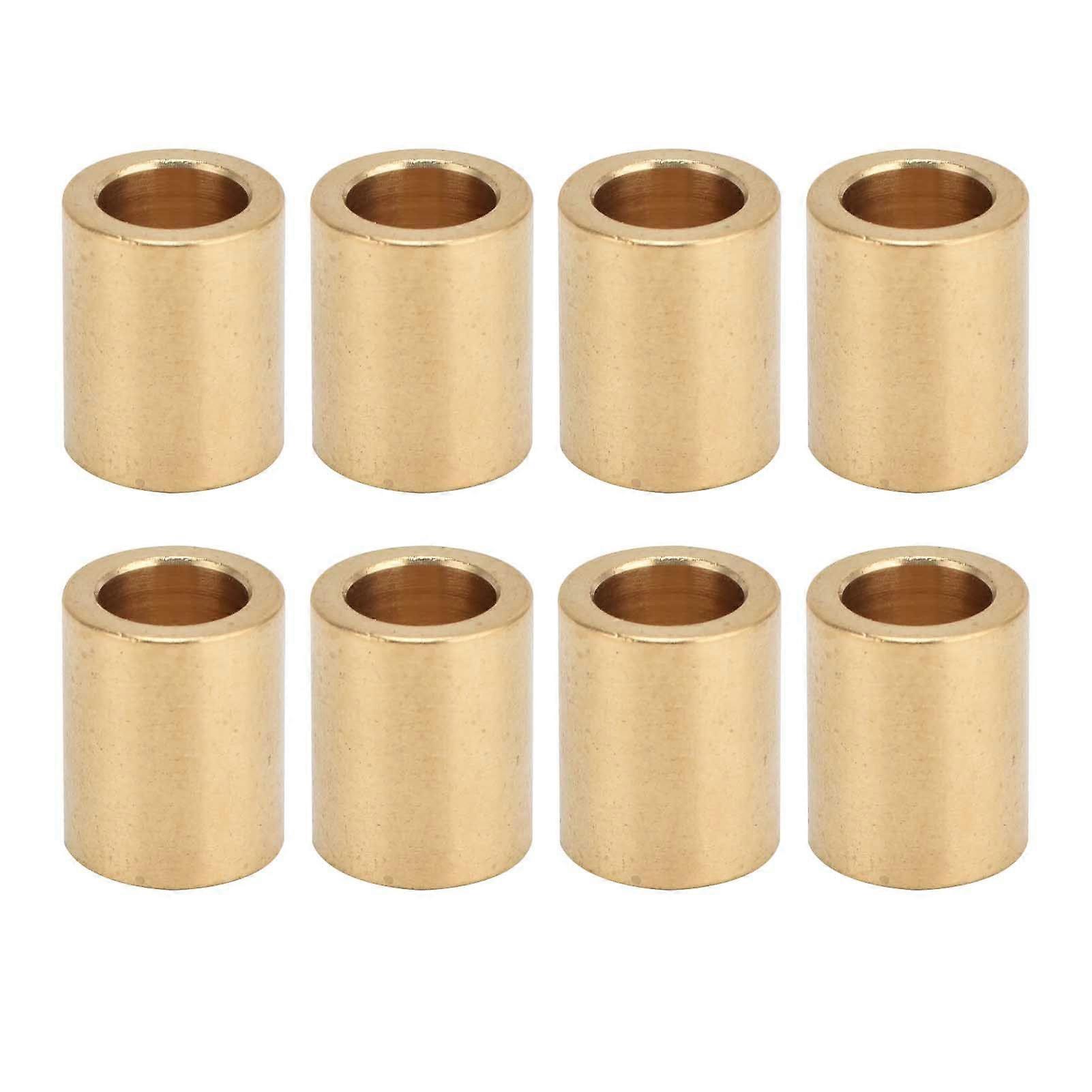 8 stk selvsmørende messinghylse 8 mm boring x 12 mm OD x 15 mm lengde spesiallagerhylse for glidebryter i messing