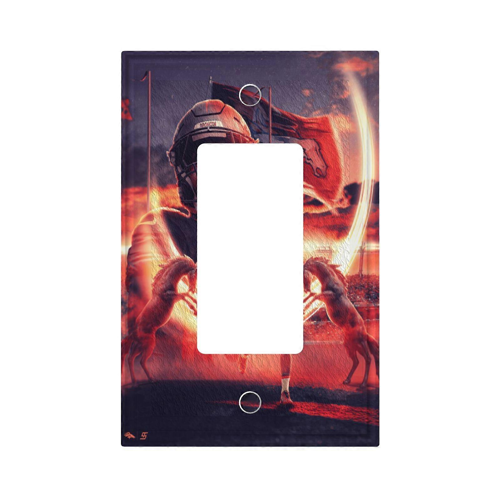 Broncos Switching Lights Single Leather Roman Frame Switch Panel Wall Panel Single Double/Pull Light Switch