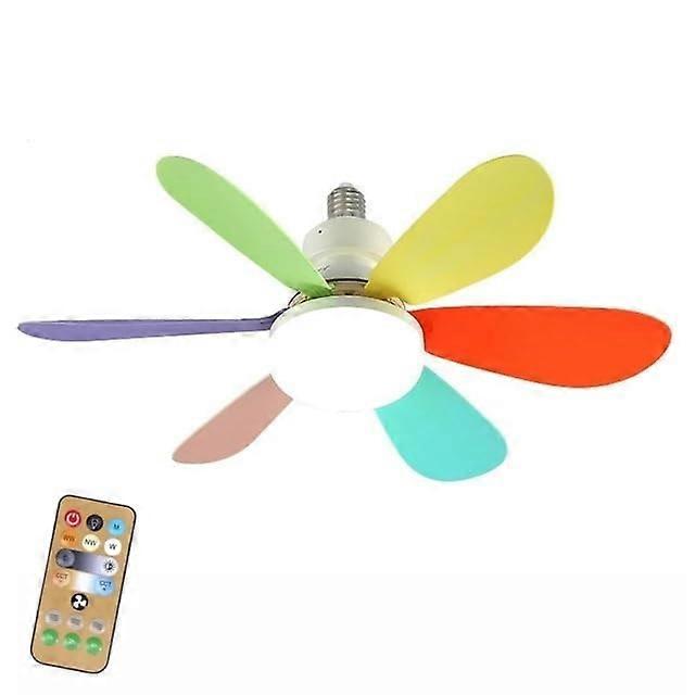 Ceiling Fan LED Light With E27 Base 40W 52cm Rotatable Multicolor Mini Ceiling Fan Light