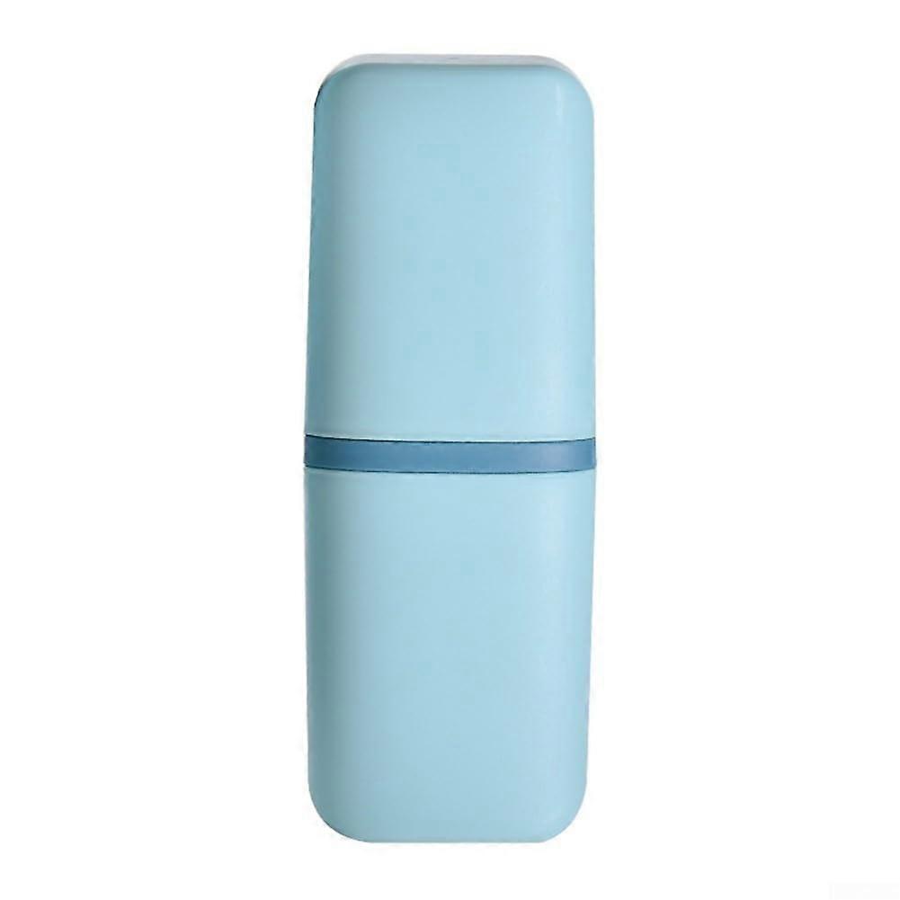 Portable Toothbrush Storage Case With Toothpaste Holder For Camping Travel School And Business Trips Blue