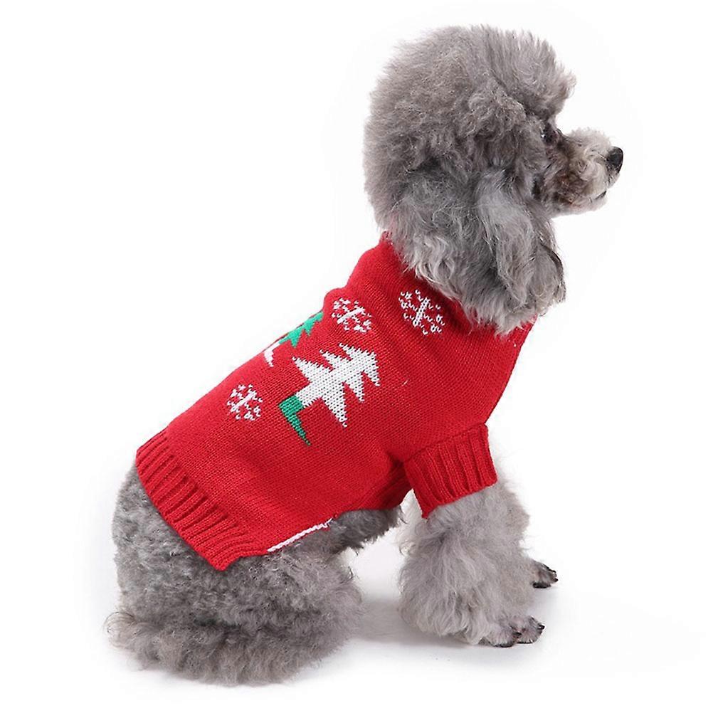 Pet Sweater Dog Clothes for Christmas Tree Design Warm Wear 1 Piece
