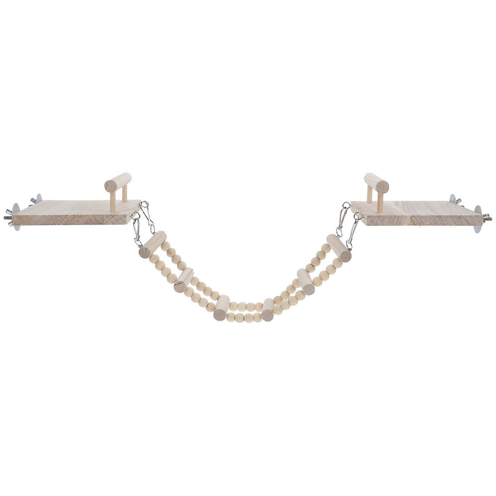 Multi Wood Parrot Stand Platform For Birds With Ladder Indoor Use 14X12X4.5CM Entertainment 5 Sets