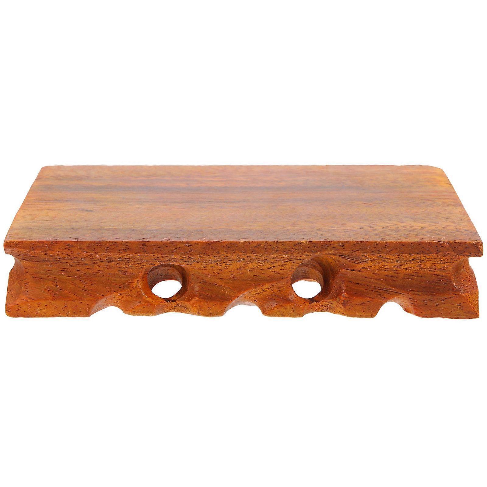 Brown Wood Display Base for Storage 4Pcs Flower Vase Stand Rustic Holder