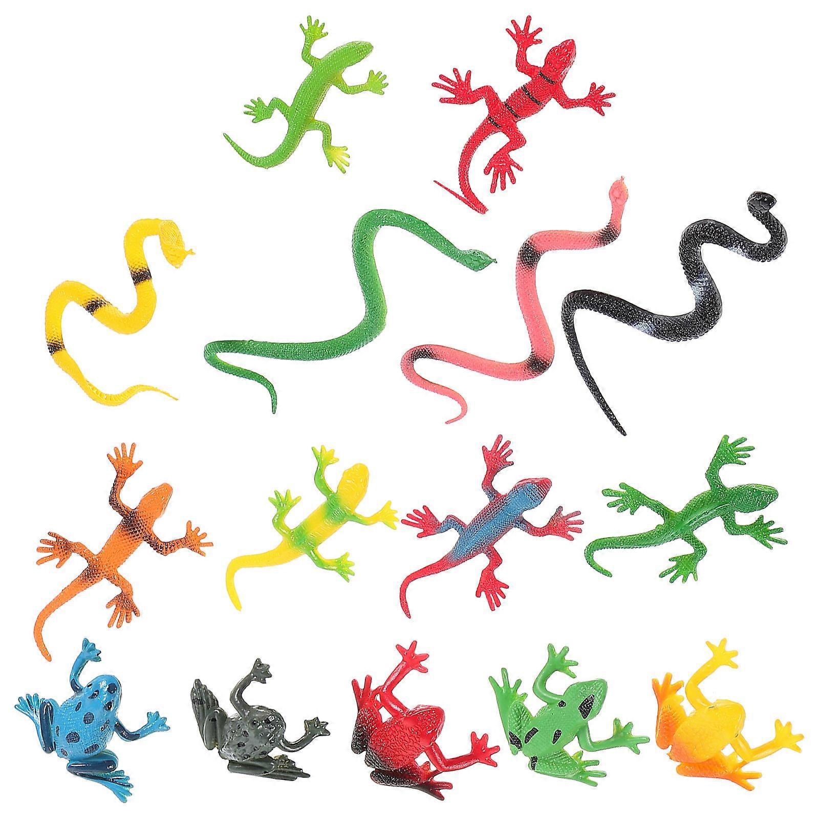 Plastic Reptile Toy Figure for Decoration 75 Pieces Assorted Colors