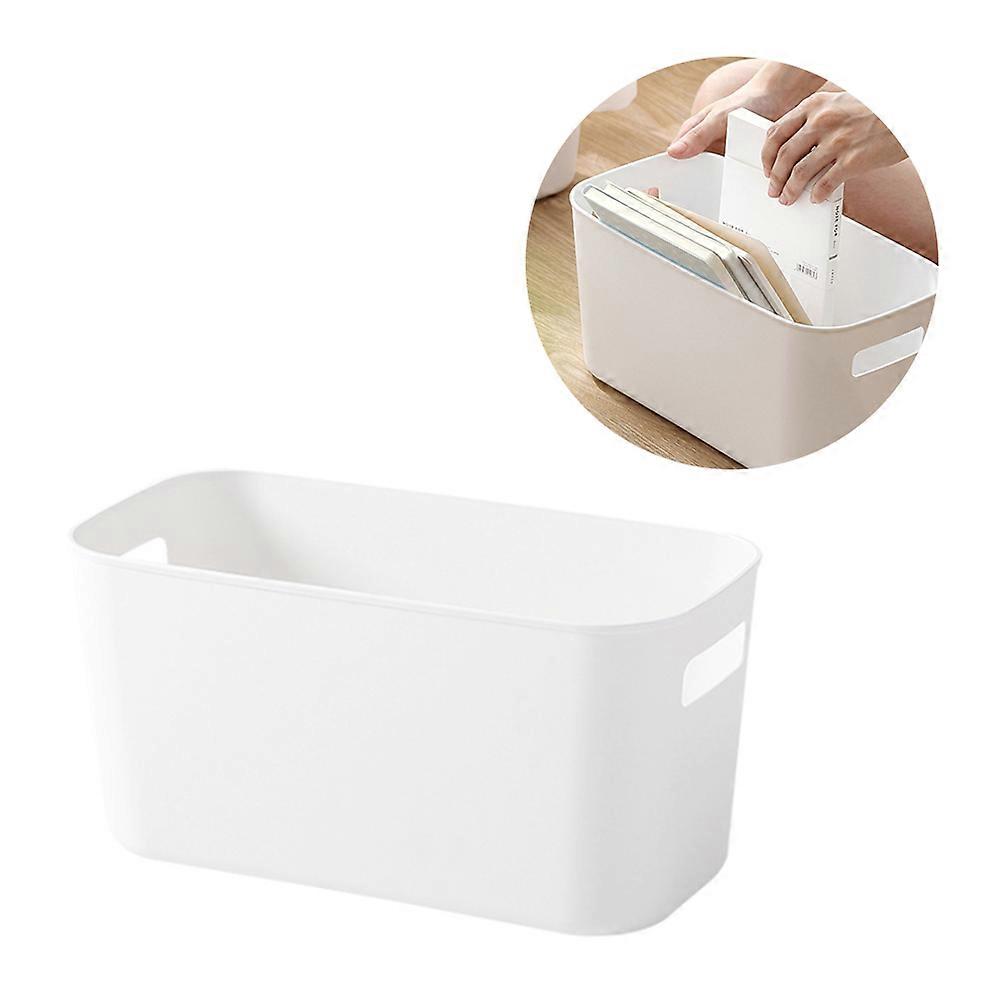 Plastic Storage Basket White Size L for Bathroom Sundries Sorting 1Pcs