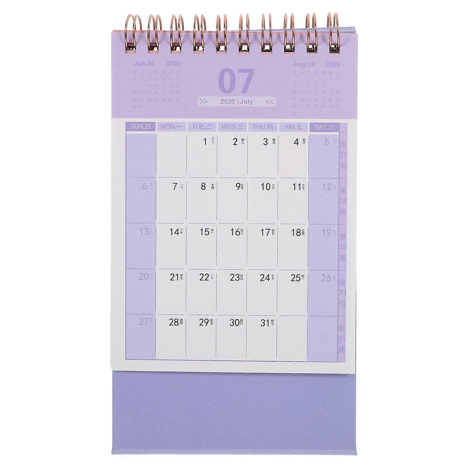 Standing Flip Desktop Calendar 2025 Minimalist Design Home Use 16.00X9.50X7.00CM Date Tracking 4Pcs