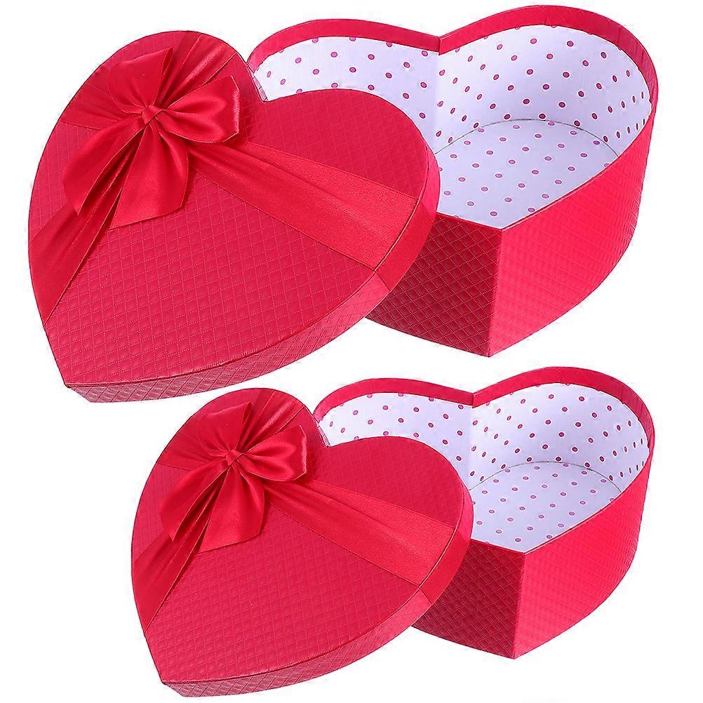 Packaging Box for Storage Use 6Pcs Red Heart Shape Valentine's Day Gift Box