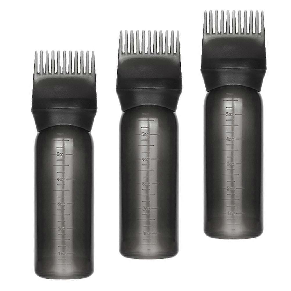 Hair Dye Root Applicator Bottle for Salon Use 9Pcs Black Plastic Set