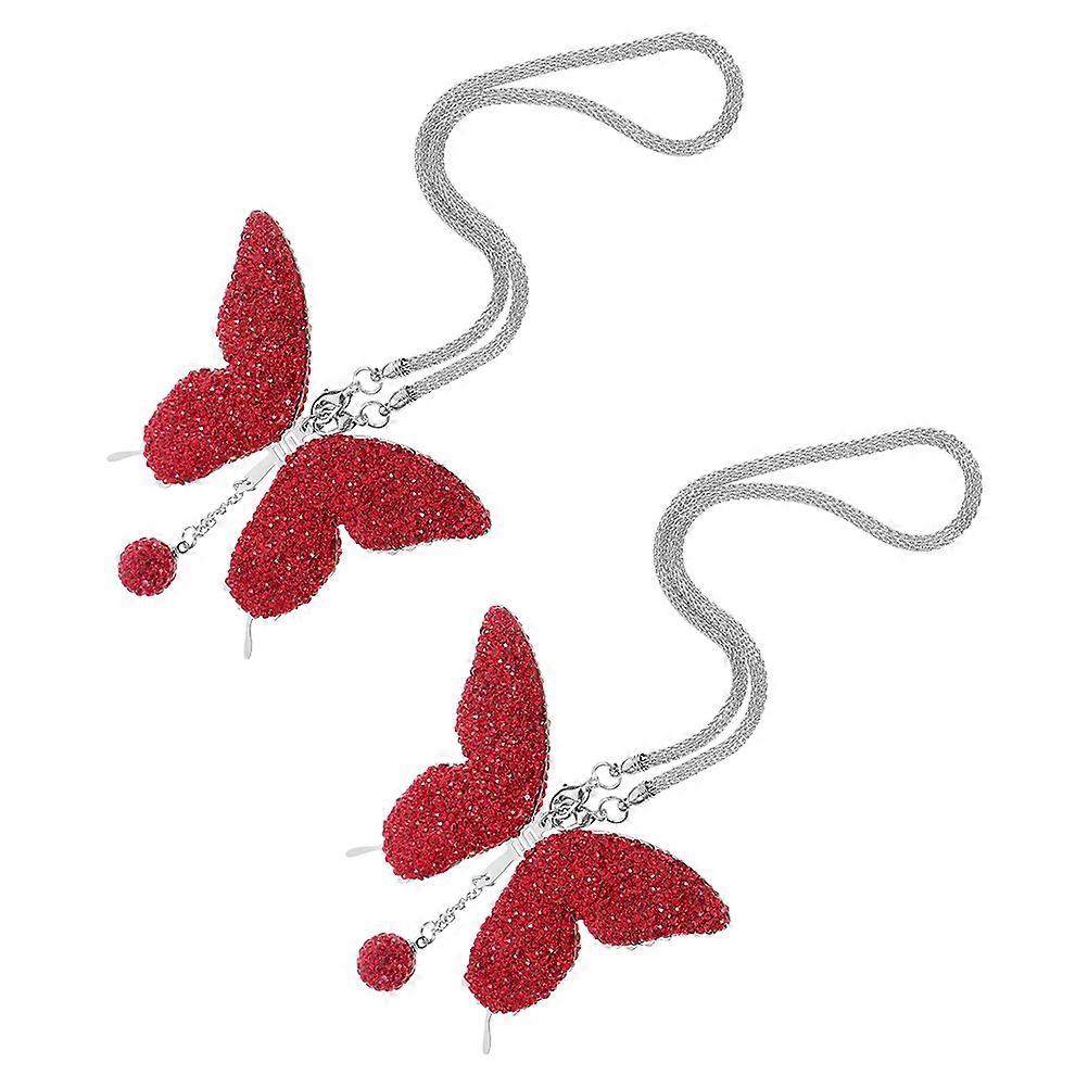 Bling Butterfly Car Rear View Mirror Charms for Decoration 8Pcs
