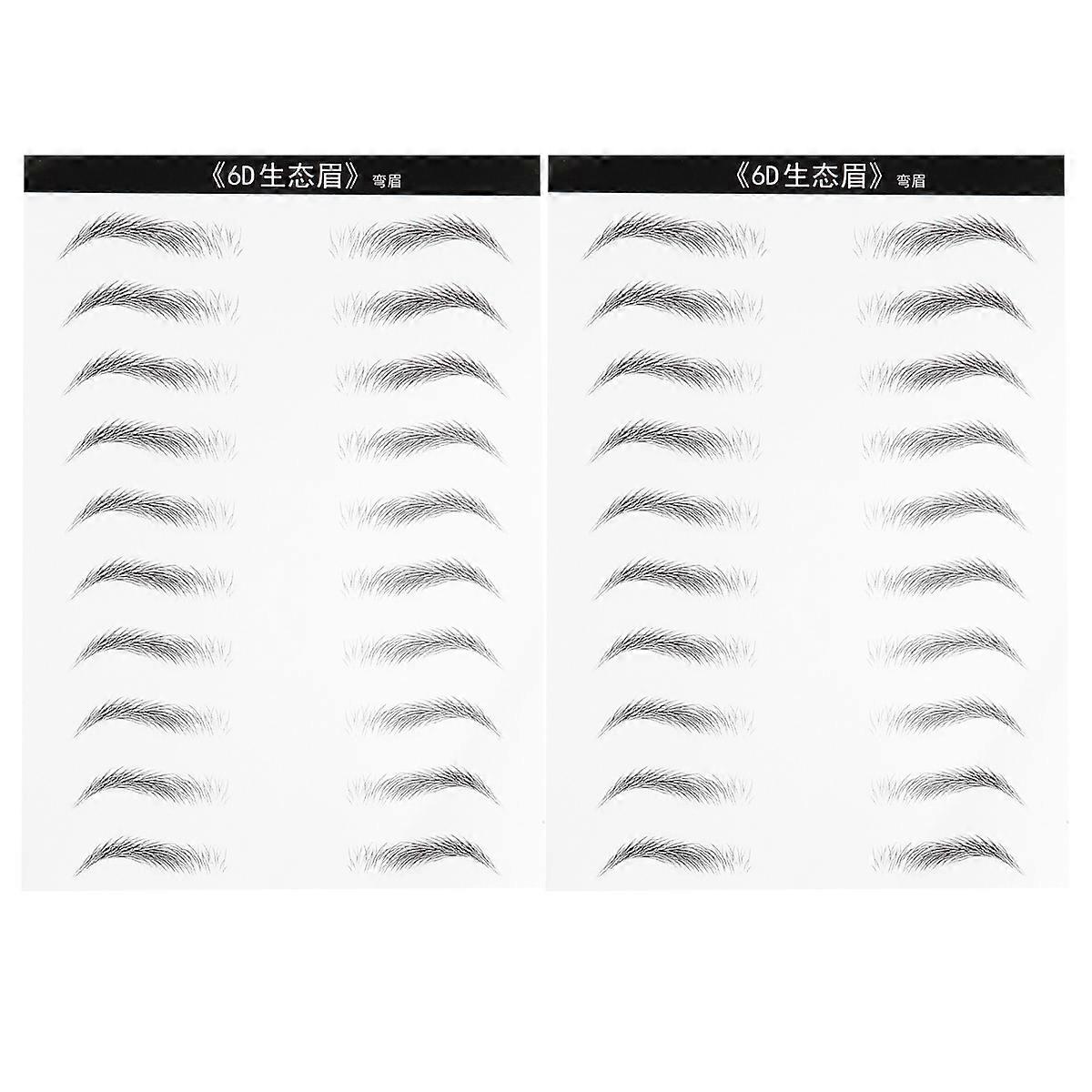 Artificial Eyebrow Patch Hair-Like Simulation Sticker for Makeup Use 4 Sheets Waterproof Eyebrows