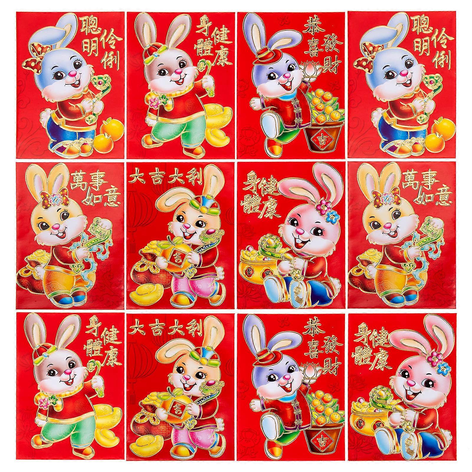 Festival Red Envelope Rabbit Year Red Packets for Decor 480Pcs