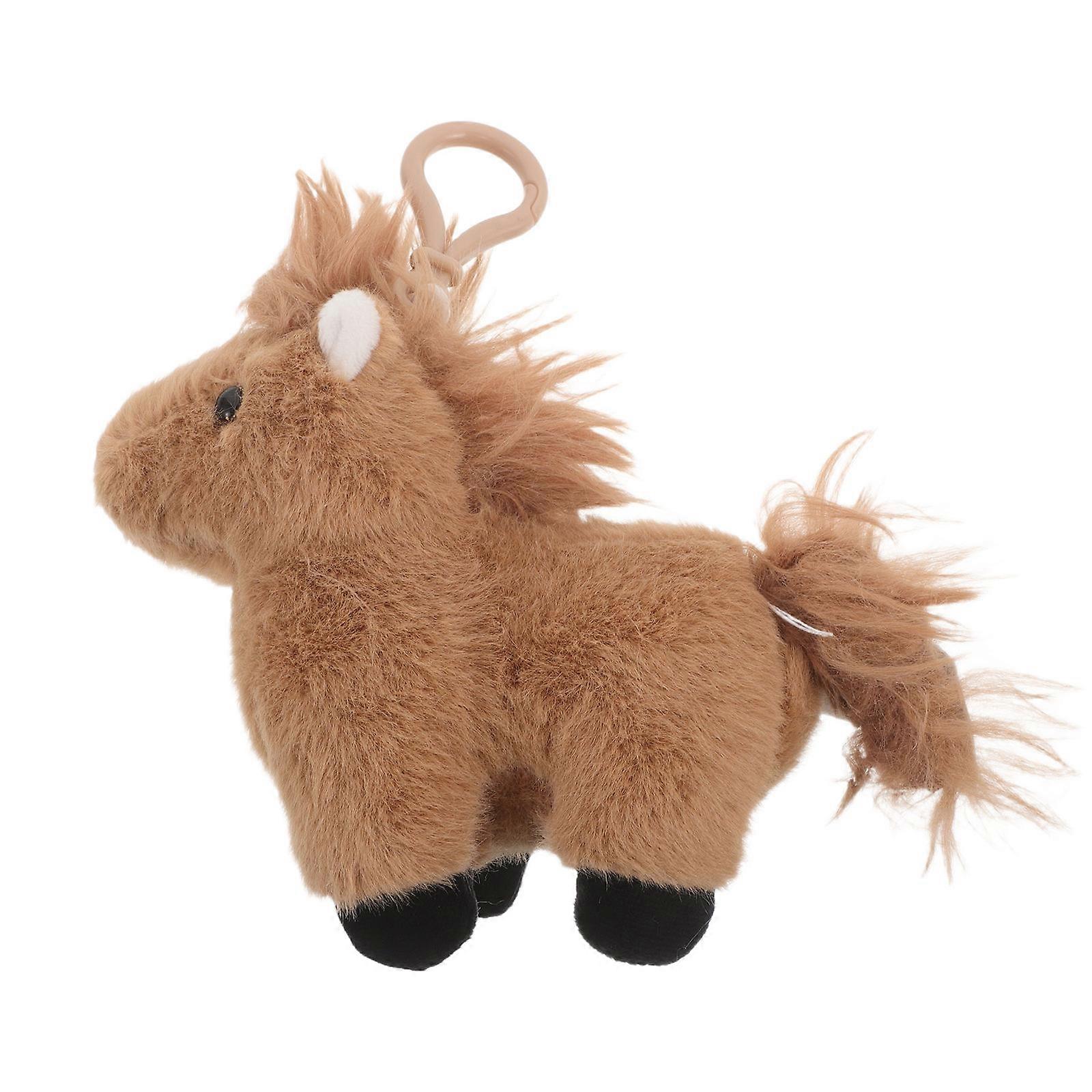 Bag Charms Plush Horse Keychain Pendant for Hanging Keys 2Pcs