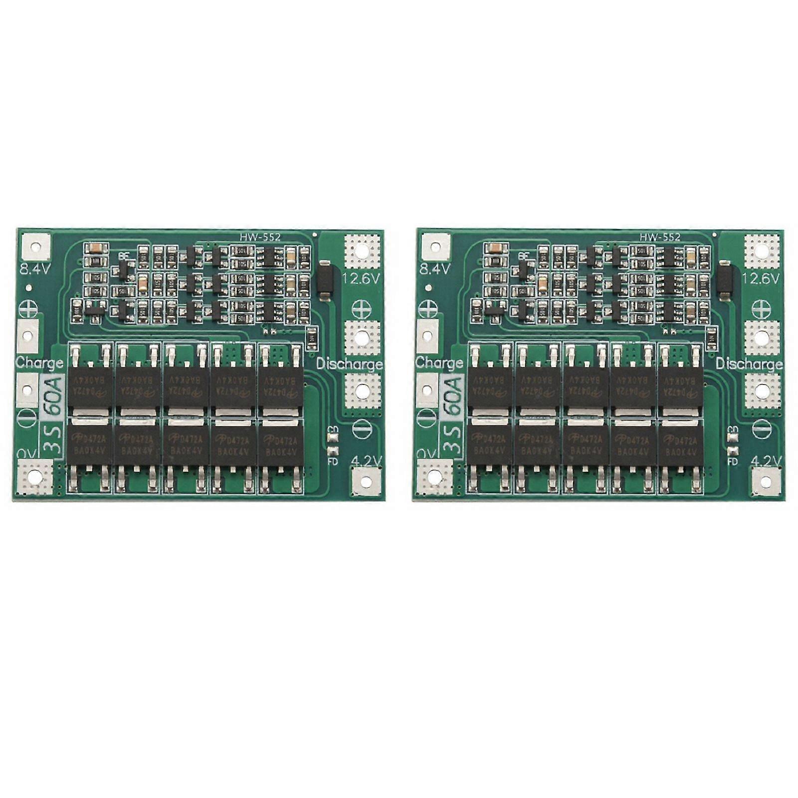 2X 3S 60A Board 11.1V 12.6V 18650 Li-Ion Lithium Battery Protection Board Enhanced Version