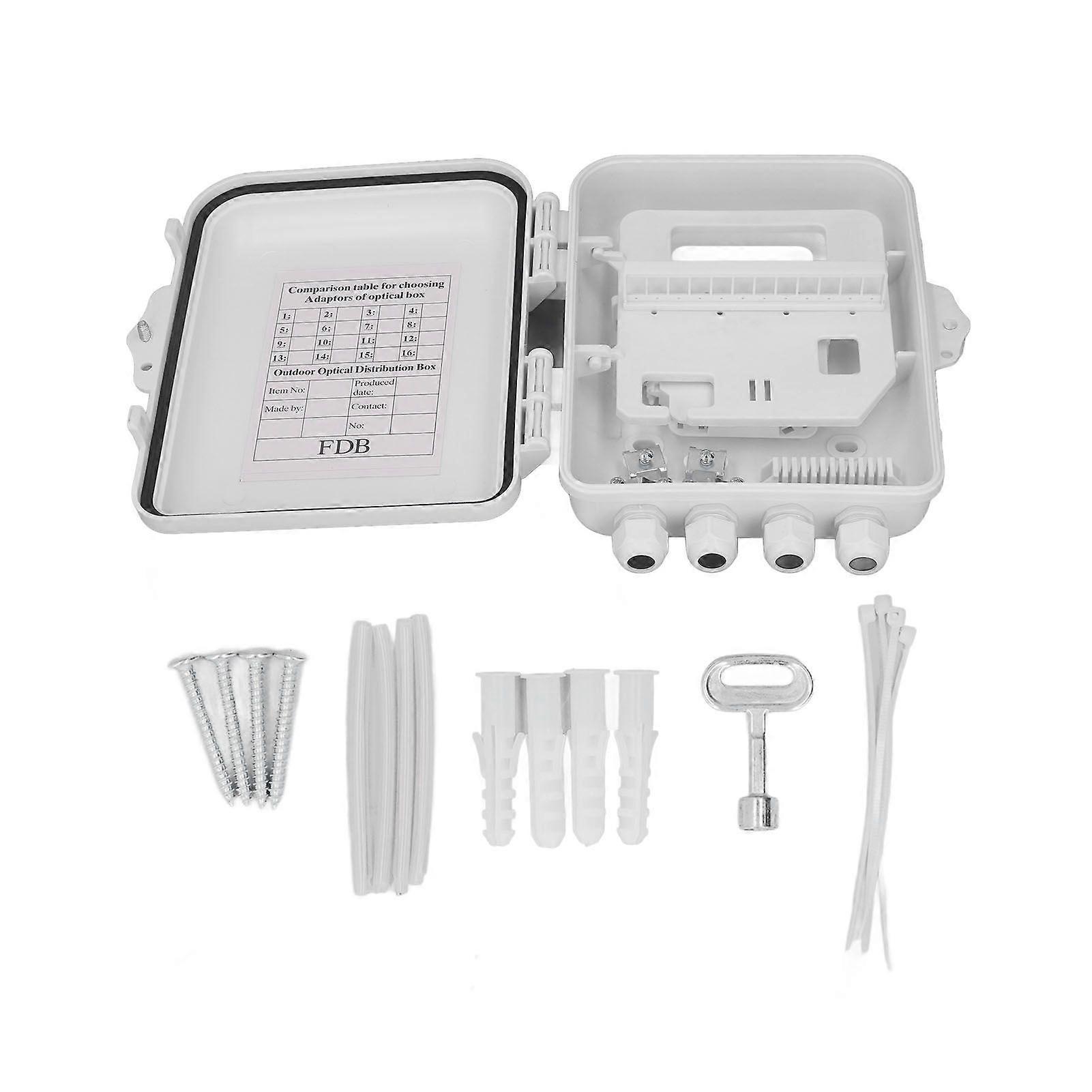 Fiber Distribution Box Waterproof 12 Core Wall Mounted Optical Fiber Termination Distribution Box