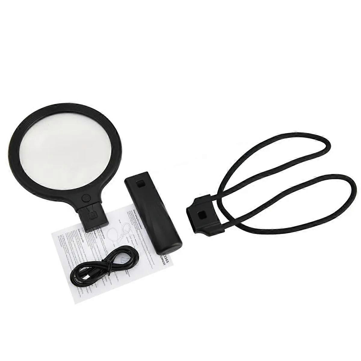 2-in-1 Neck-Wearing/Handheld Magnifier Rechargeable Magnifier