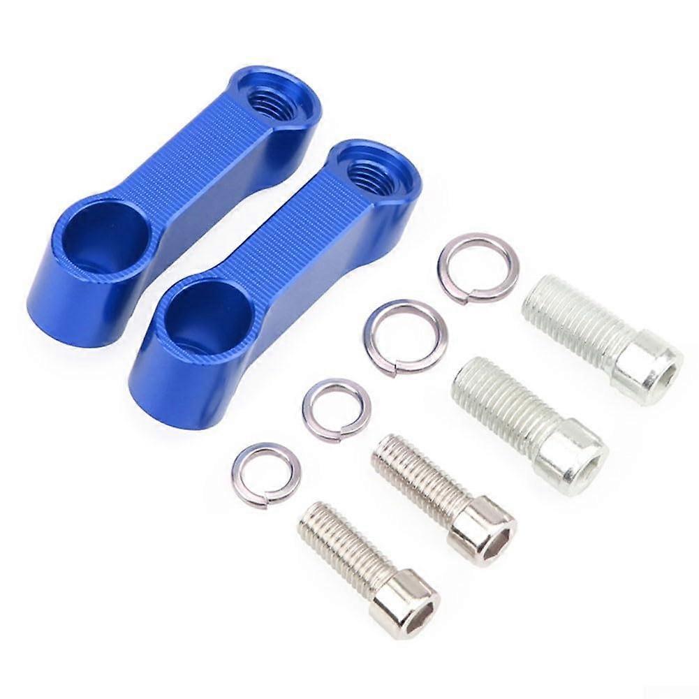 Motorcycle Rearview Mirror Extension Bracket Adapter with Screws and Washers for Universal Fit (Blue)