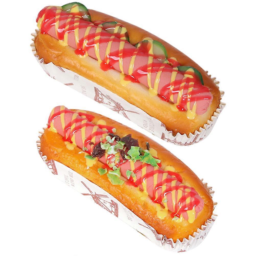 Fake Bread 2Pcs Modeling Statues for Decor Lifelike Bread Model Ornaments