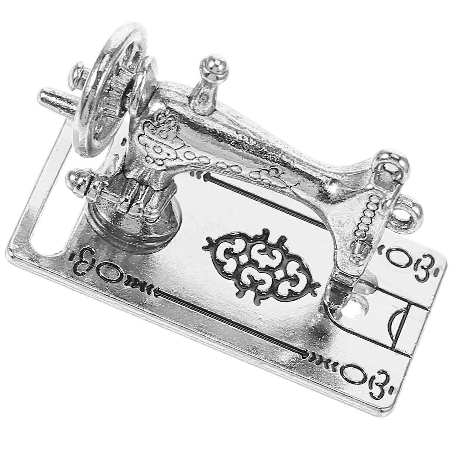 Miniature Sewing Machine Model Alloy Head for Mini House Decoration 4Pcs