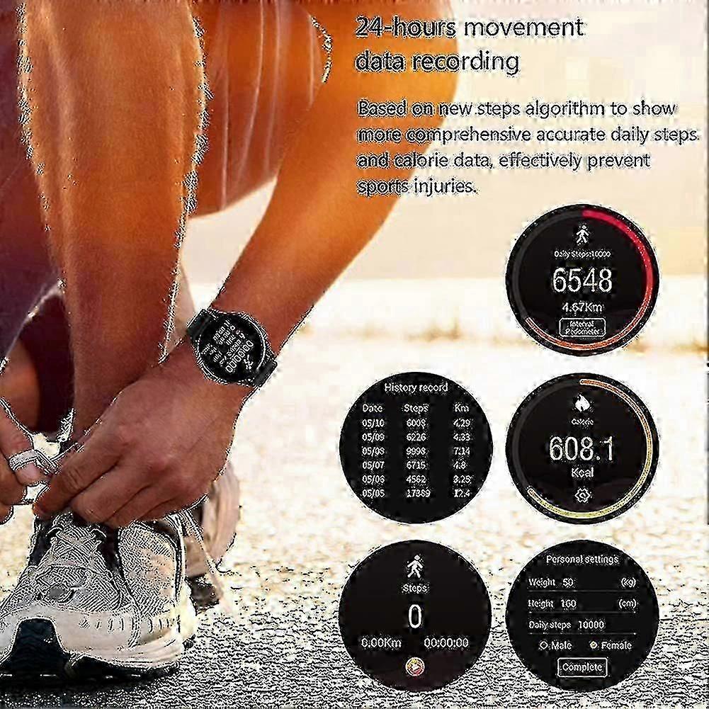 Smart Watch Men, Custom Watch Face Fitness Tracker With Heart Rate Sleep Monitor(gray)