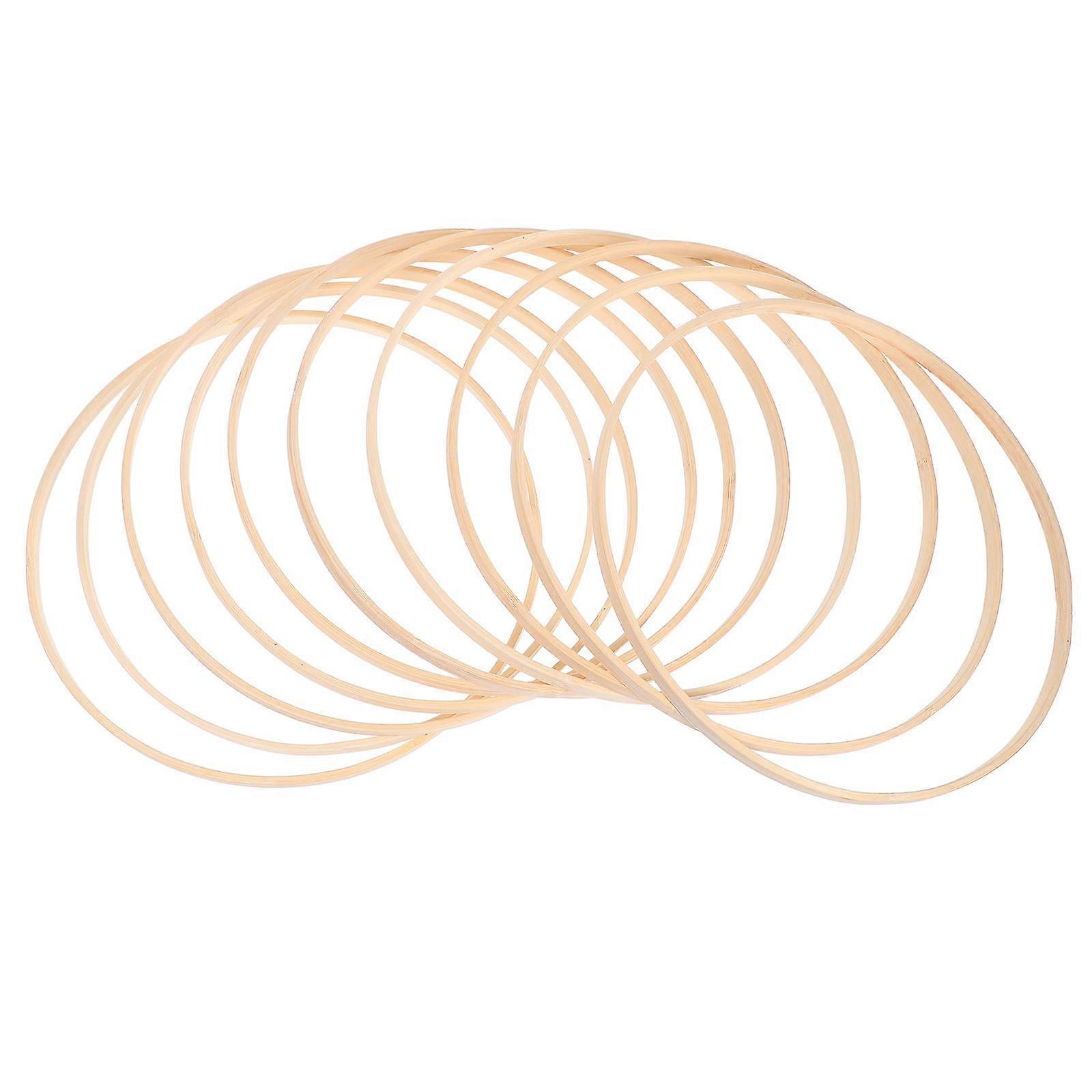Bamboo Floral Hoops for Handmade Wreath Decor Projects 10Pcs Beige