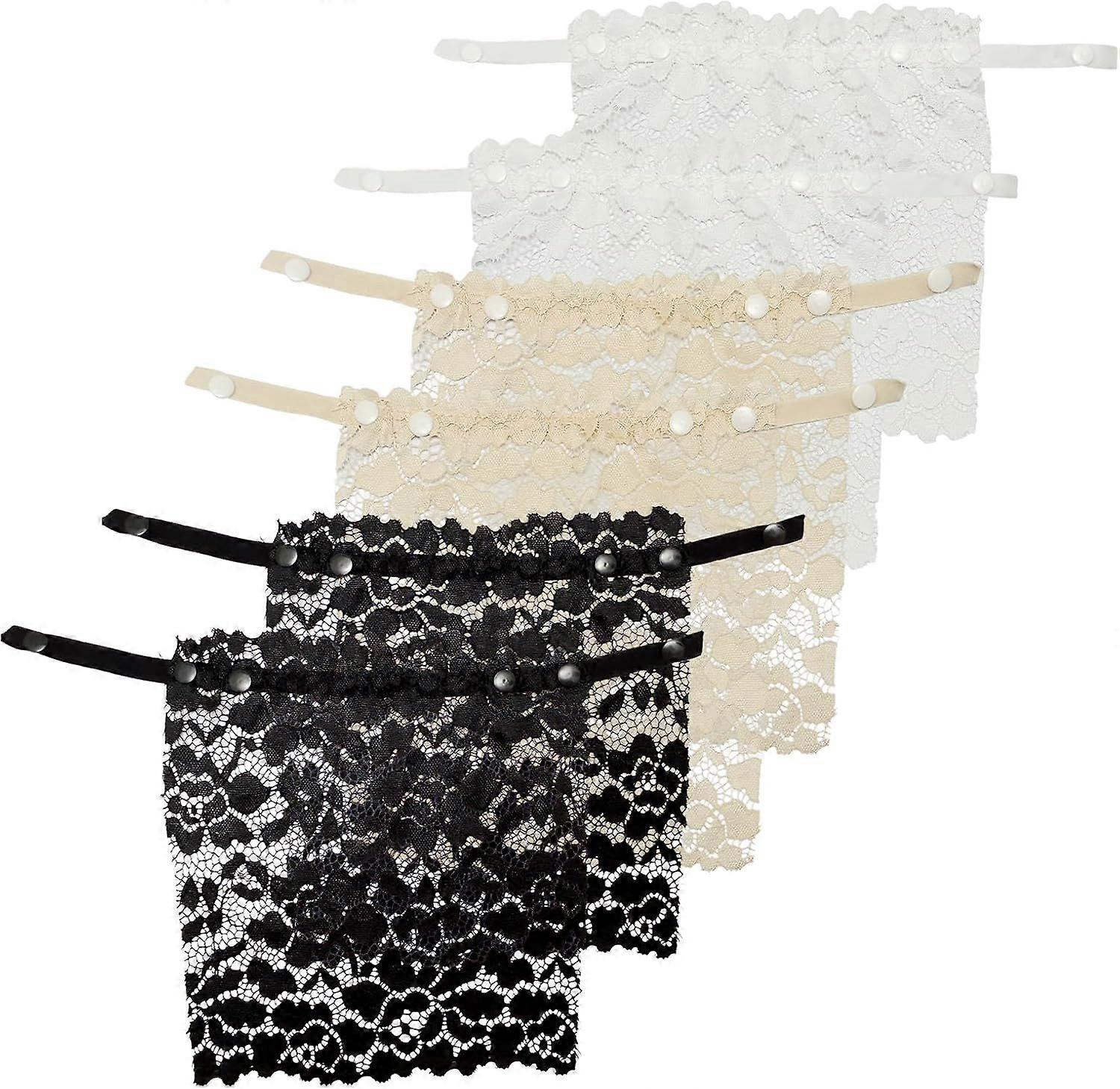 Bliceon 6Pcs Lace Insert Modesty Panels for Low Cut Tops and Dresses - Clip-On Camisole Bra Inserts - Women s Privacy Vests for Modesty and Coverage -