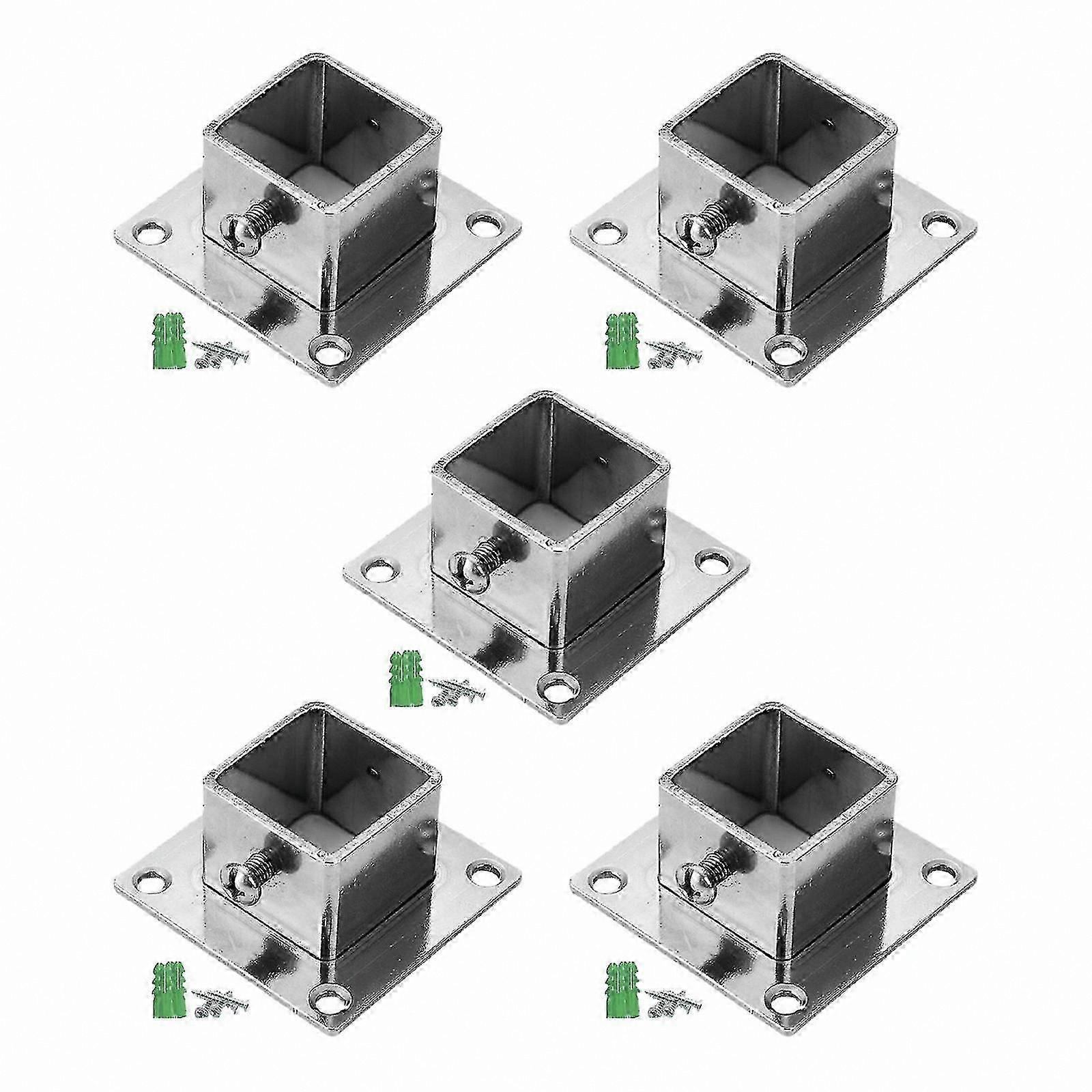 5-Pack Square Post Flange for Heavy-Duty Floor and Fence Support Bases