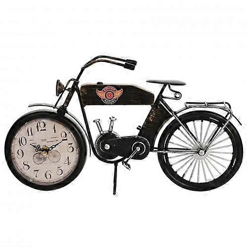 Hometime Metal Mantel Clock - Black Motorcycle