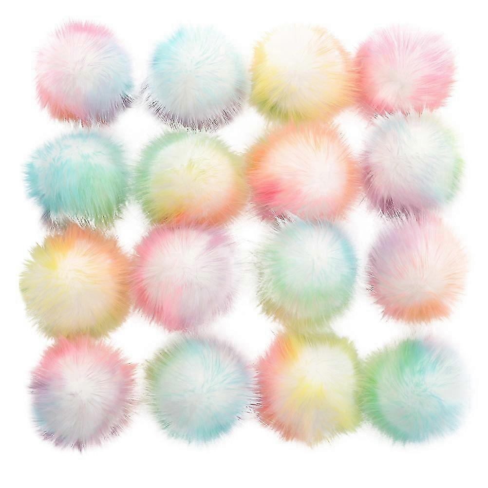 25-26 16pcs Simulation Plush Ball Eco-friendly Plush Ball Artificial Plush Ball for DIY Hat Clothes (16pcsd Ball Combinations 21- Bottom Dia