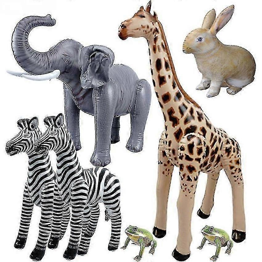 Ballons gonflables animaux de safari pour décoration de fête dans la jungle, girafe, zèbre, éléphant, lapin, grenouille, 100 cm