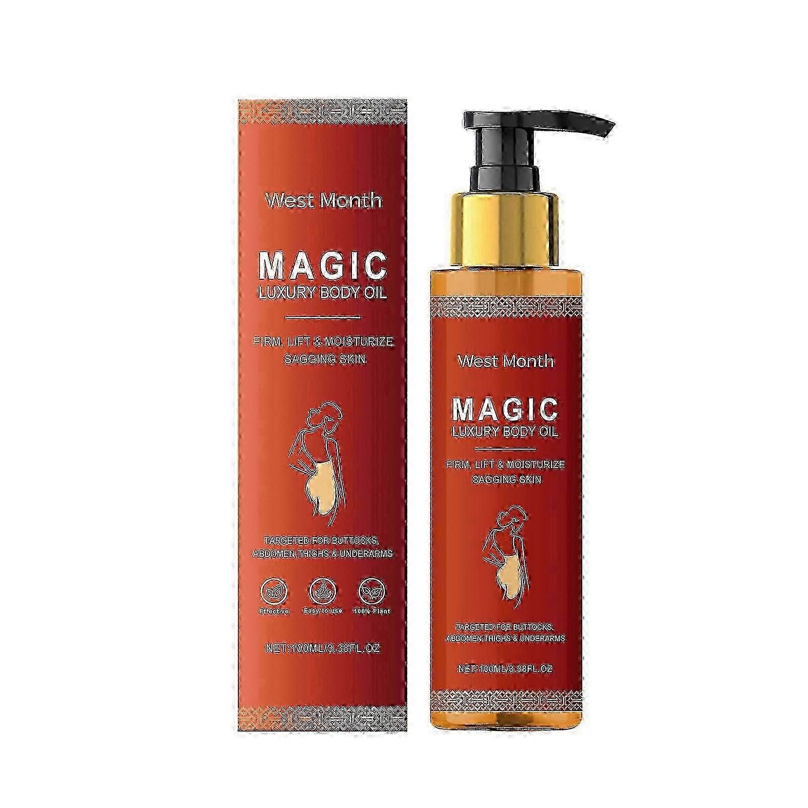 Ulei de corp magic - 1-3 bucăți, a câte 100 ml fiecare, pentru utilizare pe tot corpul - Reface volumul, tonifică, tonifică și hidratează pielea lăsată, brațele, piept, coapsele