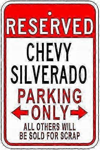 Placas de Metal Chevy Silverado Tin Parking Sign - 8x12 polegadas OU 12x16 polegadas Modo 5156
