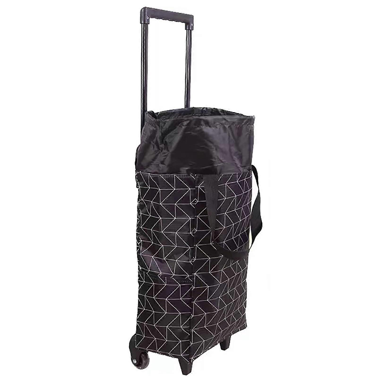 Collapsible Shopping Cart Trolley with Wheels for Groceries Lightweight Foldable Design for Easy Storage