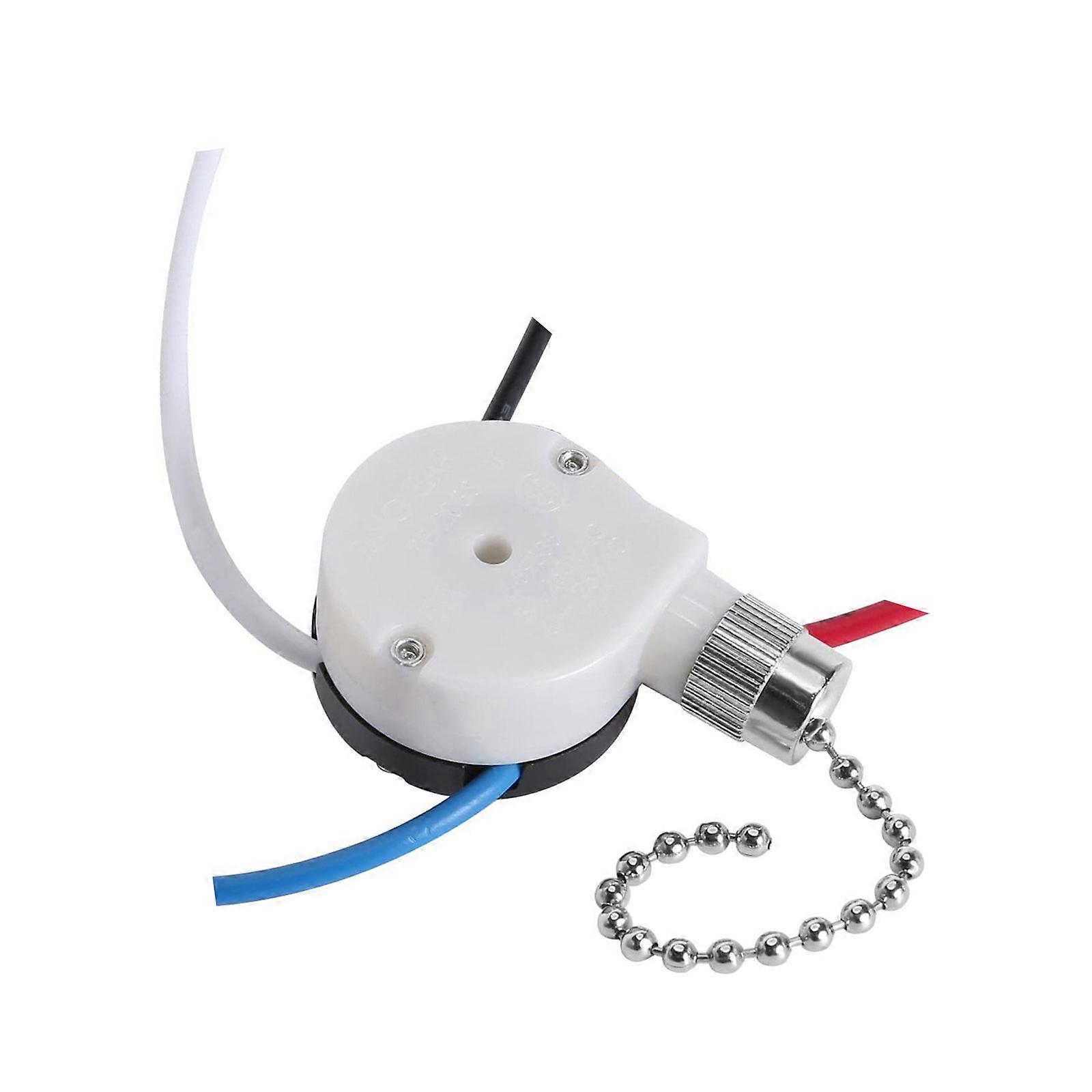 3 Speeded Ceiling Fan Switches Wire Pull Chain Control With Pre Installed Wire for Easy Replacement and Compatibility Multicolor