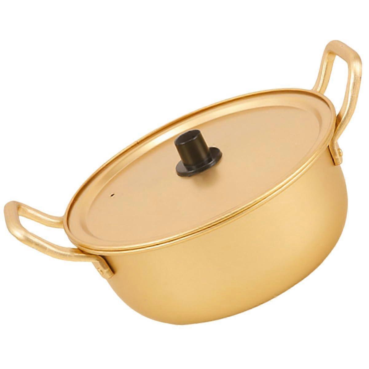 Aluminum Ramen Pot With Double Handles And Lid For Instant Noodles Easy Clean Camping And Home Cookware