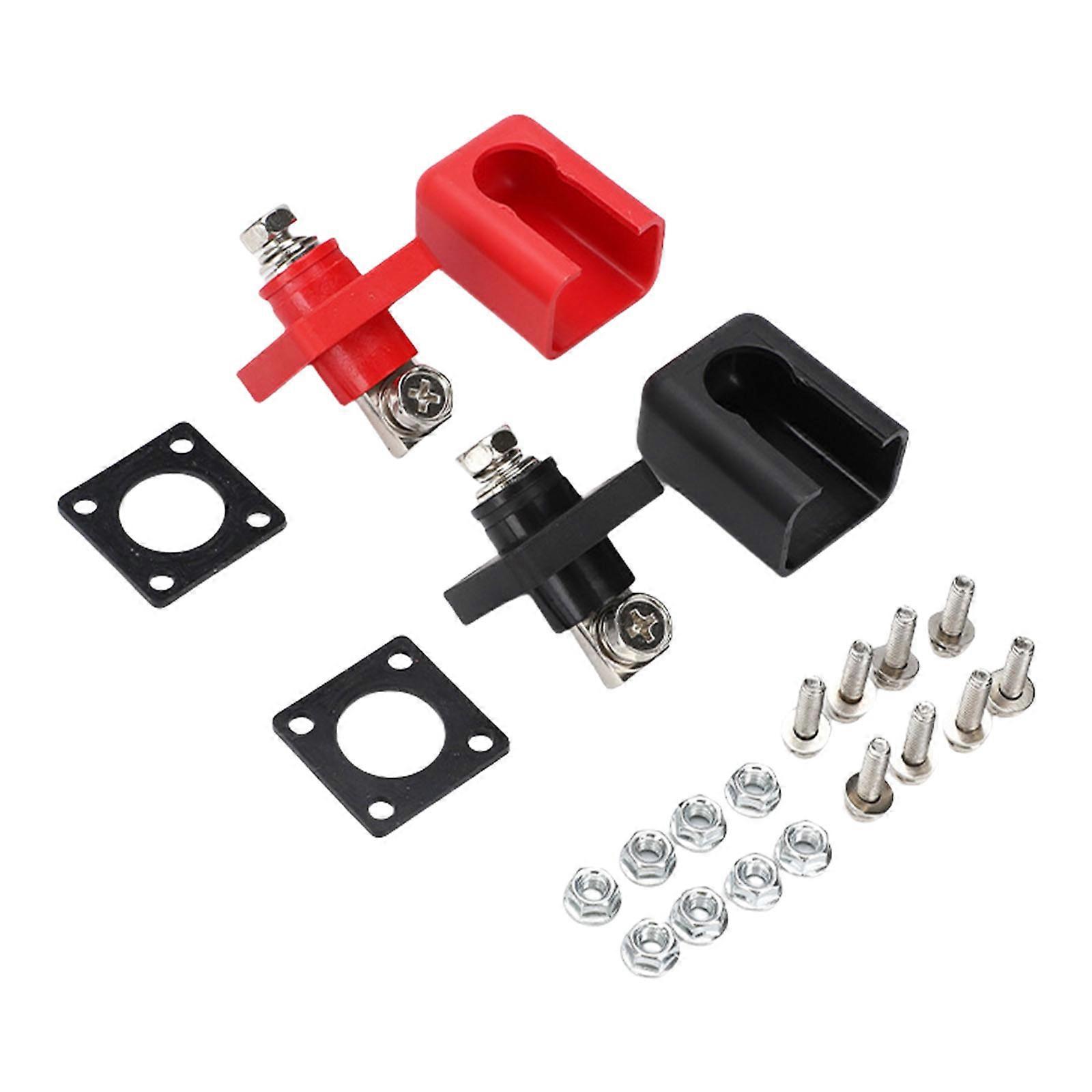 2Pcs High Current Sturdy Brass Wall Mounted Terminals Block With Screw Designs for Electrical Projects Supplies Multicolor